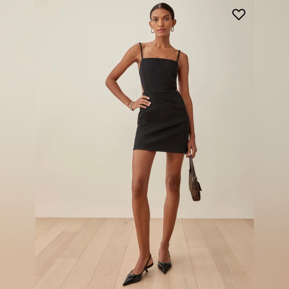 NWT reformation denim backless mini dress